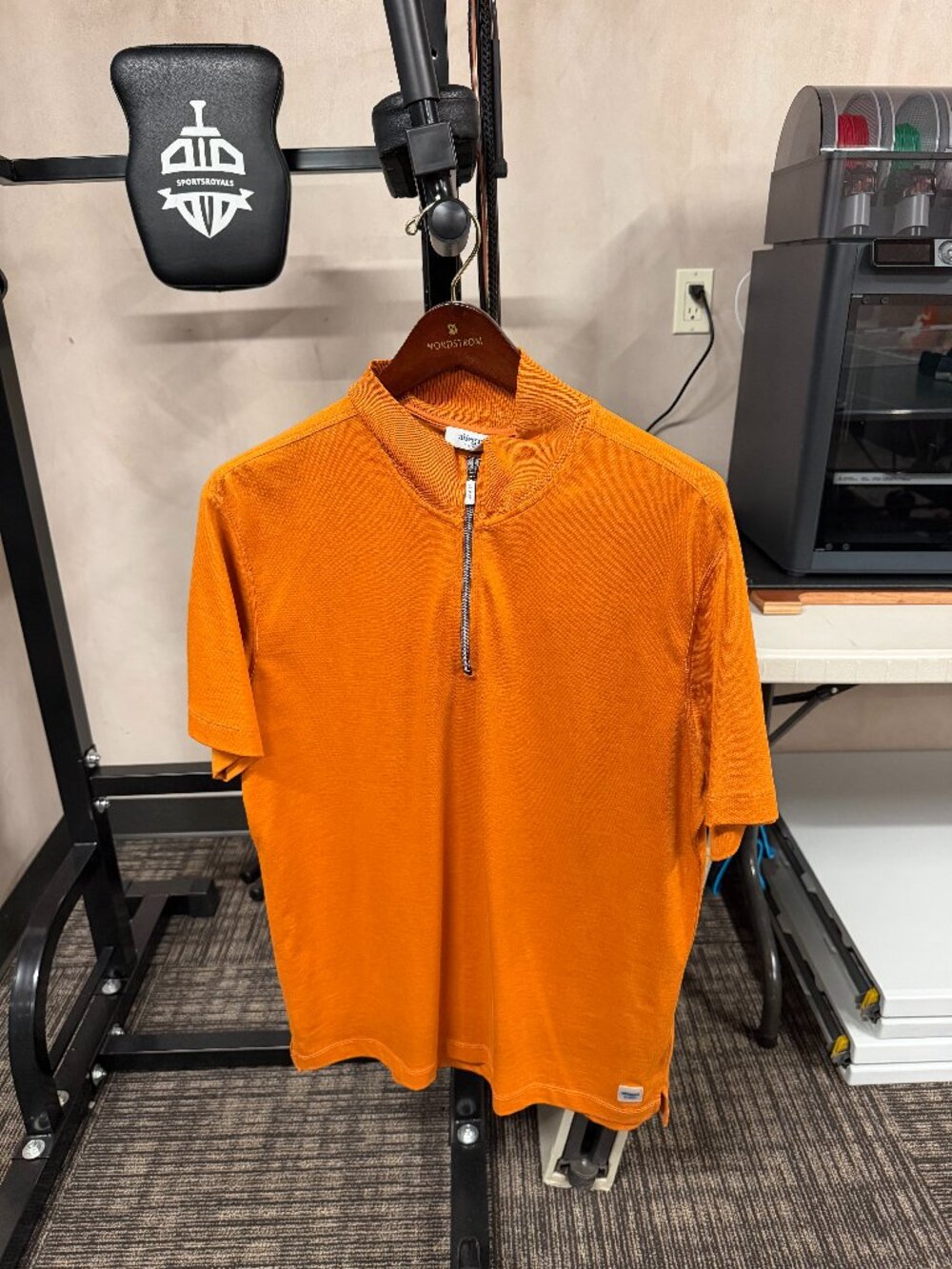 Allegri A-Tech Orange Short Sleeve Zip Polo Shirt Size 52